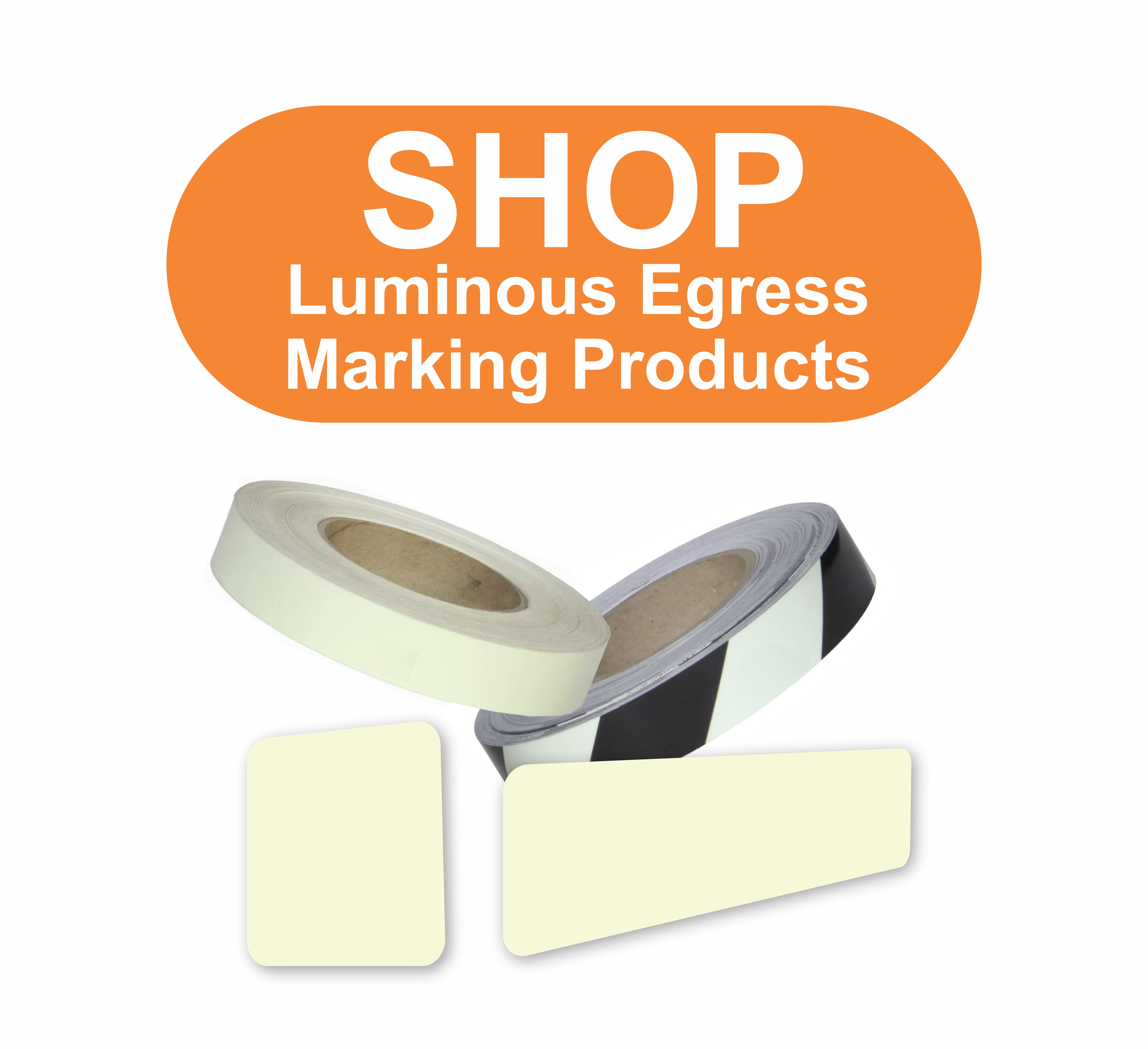Photoluminescent marking tapes for stairwells, doors, stairs and handles